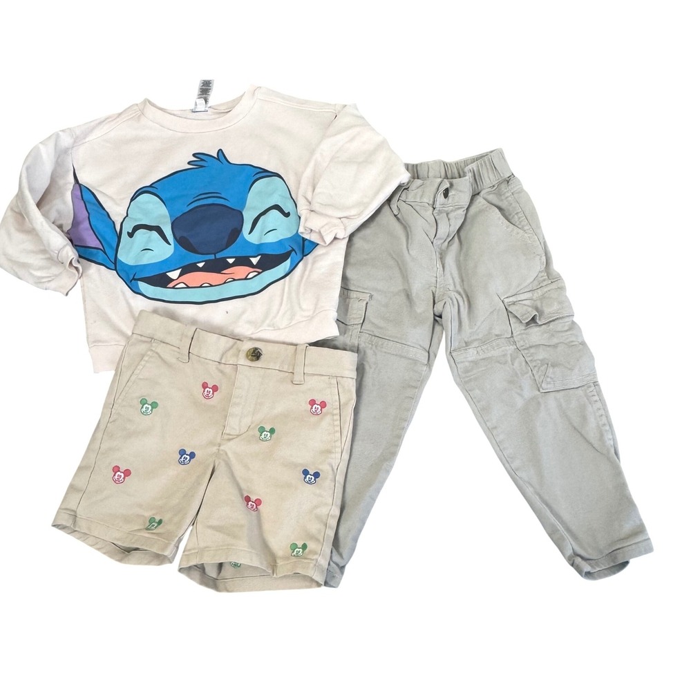 Disney Gap Janie and Jack Outfit Set Kids 3T Stitch Mickey Boys Toddler Bundle
